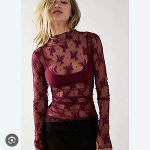 Free people lady lux top in dreamy mulberry